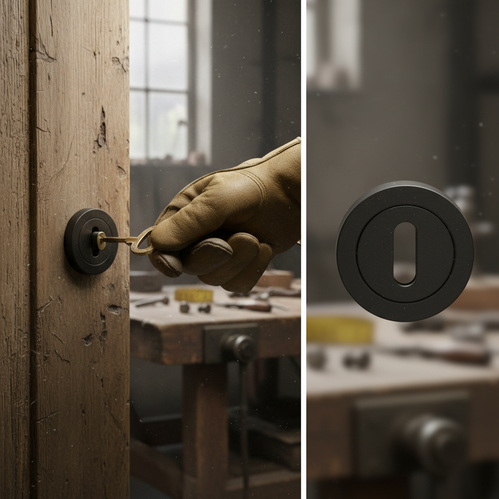 Premium Lock Escutcheon with Concealed Fix Screw Design for Fire Rated Doors - High-Quality Professional Grade for Industrial and Commercial Applic...