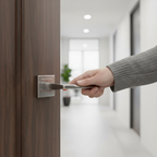 Premium Square Lever Door Handle with Satin Chrome Finish - Modern Design for Contemporary Interiors - Image 2