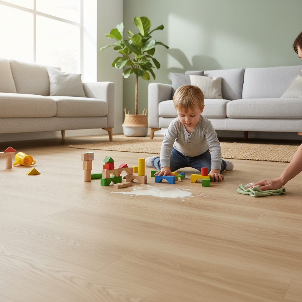 3.2mm Embossed UV Coated Rigid Core Vinyl Flooring with Authentic Oak Effect for Residential and Commercial Use - Image 2