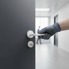 Premium Industrial Round Rose Slim Lever Door Handle Set - Matt White Finish with Magnetic Latch for Contemporary Interiors - Image 2