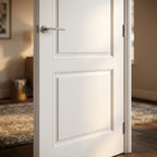 Internal White Door Smooth Finish 2 Panel Shallow Groove Primed - detail view