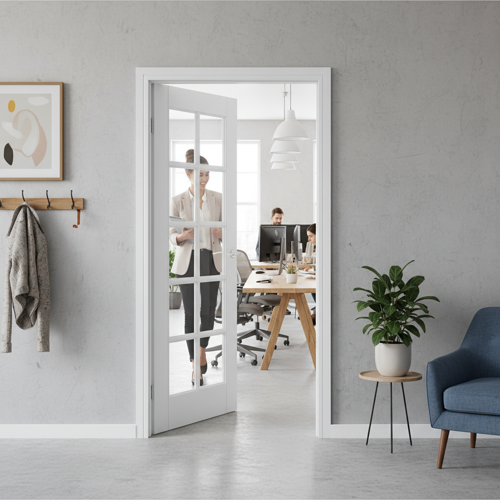 Premium White Moulded 10 Light Glazed Internal Door for Enhanced Light Flow - High-Quality Professional Grade for Industrial and Commercial Applica...