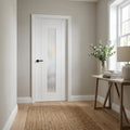 Internal White Door, Made-to-Measure, Primed Finish, 3 Panel, 1 Light Obscure Glass