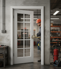 Premium Custom Made White Primed FD30 Clear Glazed Fire Door - Bespoke Internal Fire Safety Solution