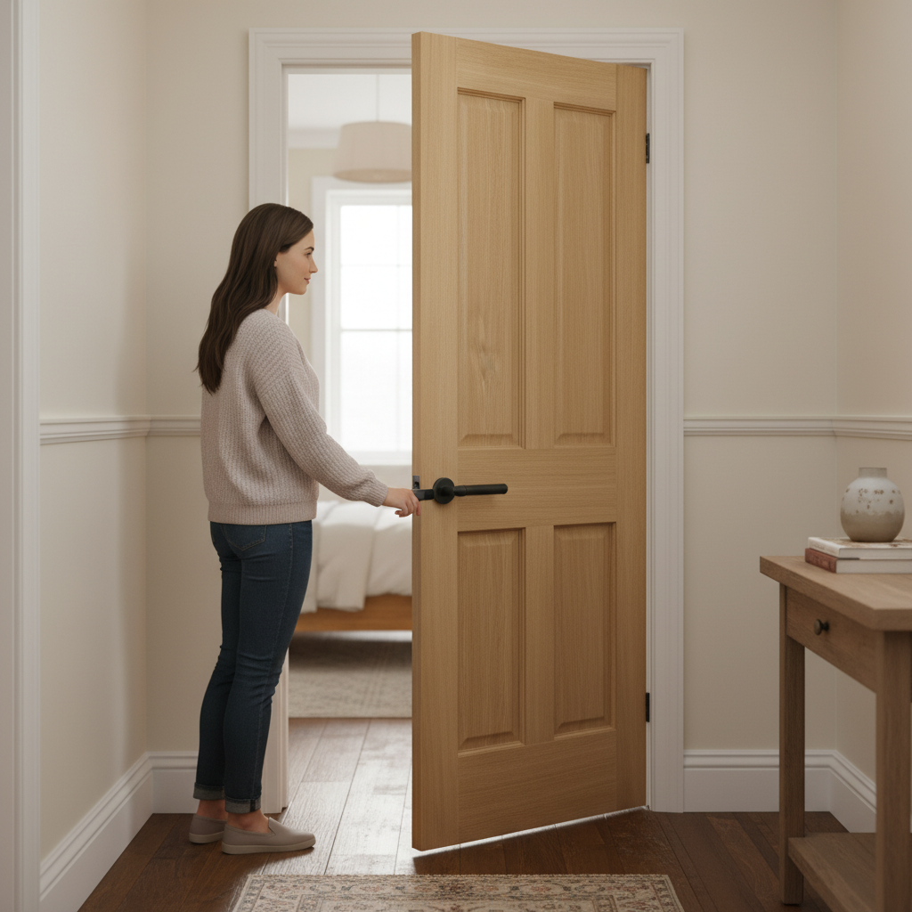 Premium Unfinished Traditional Victorian 4 Panel Internal Oak Door for Custom Renovations - Image 2