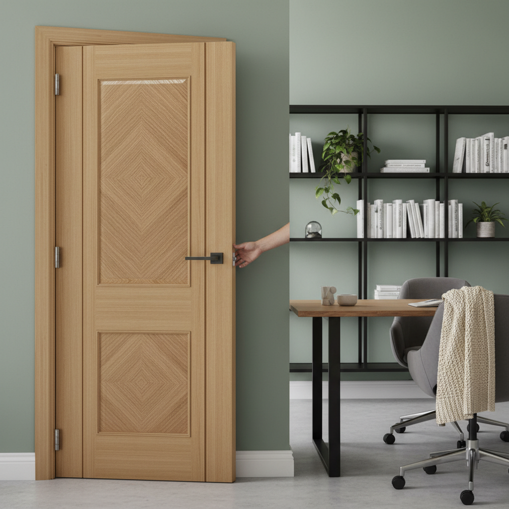 Premium Fully Finished Internal Oak Door with Solid Core and Custom Sizes Available