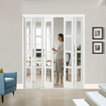 Premium 5 Leaf Bi-Folding Door Set with Clear Glazing and Polished Chrome Hardware - 2033mm High x 1943mm Wide