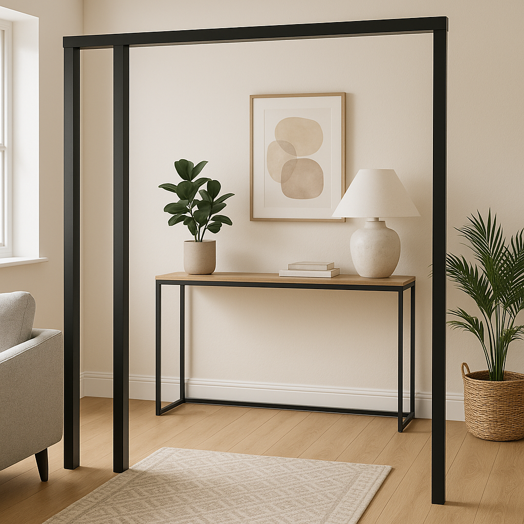 Room Divider Frame Kit - Fully Finished in Jet Black