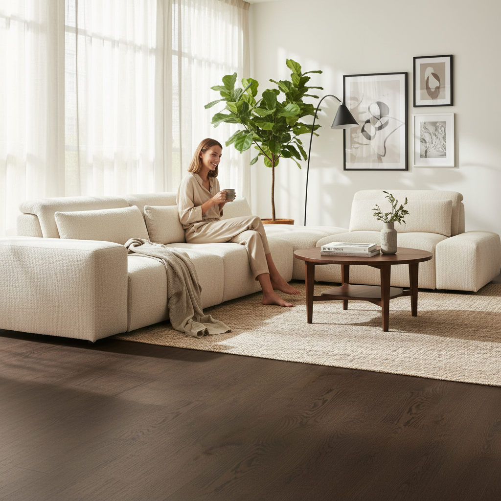 Premium 14mm Light Brushed Engineered Real Wood Flooring with 5G Click System for Easy Installation