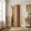 Bi-fold Oak Internal Door Unfinished Shaker 4 Panel Solid Engineered Core