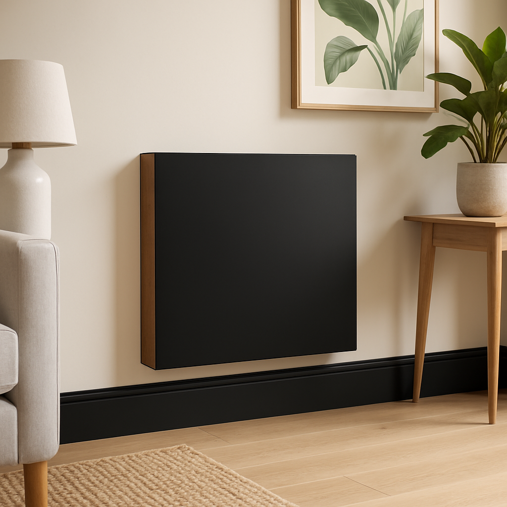 Jet Black 2.4m Square Profile Skirting Board, Fully Finished
