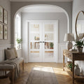 Internal Shaker 4 Light White Primed French Door with Clear Glass