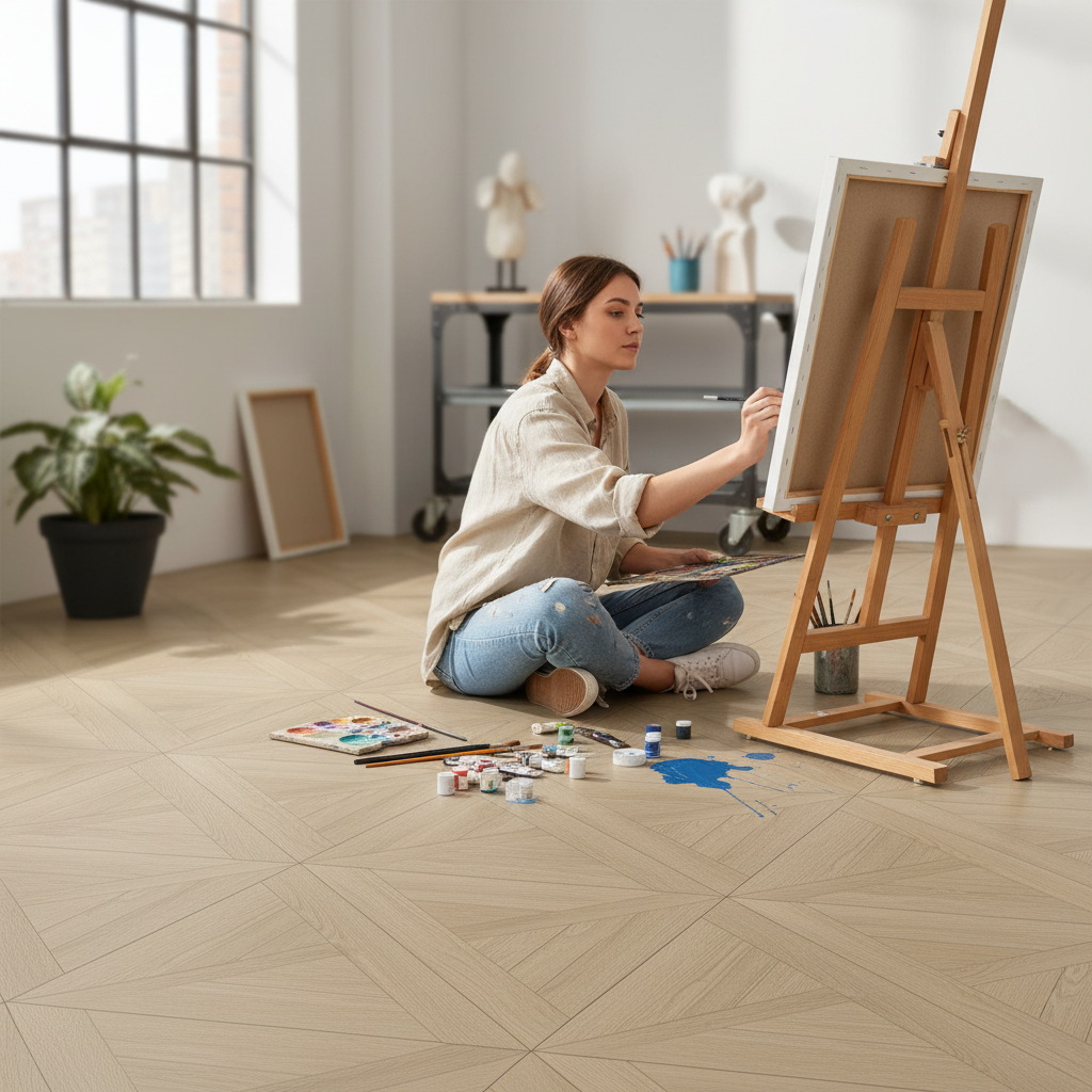 Premium 6.5mm Embossed Rigid Core Vinyl Flooring with UV Coating and Noise Reduction Underlay