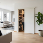 Premium White Single Pocket Door System with Galvanized Steel Construction and Adjustable Design for Enhanced Aesthetics - Image 2