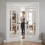 Premium Internal Clear Glazed Door Pair with Beveled Glass Panels for Contemporary Design