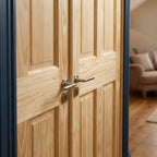 Internal 6 Panel Unfinished Clear Pine Pair Door - detail view