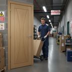 Premium Oak Fire Door - Modern Internal Design with Obscure Glazing for Stylish Interiors