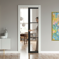 Premium Internal Fully Finished Industrial Pocket Door Set with 3 Clear Glass Panels and Easy Roll Track System