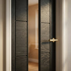 Internal Ash Grey Door Fully Finished with 1 Light Clear Glass - detail view
