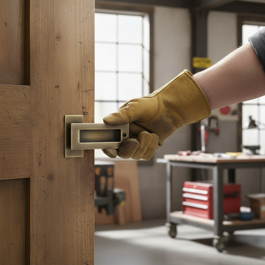 Premium Rectangular Low Profile Flush Pull for Sliding Doors - 100mm x 50mm, Fire Door Rated, Ideal for Domestic and Commercial Use