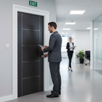 Premium Dark Grey Laminated Fire Door - FD30 Certified, Aesthetic Design, Modern Interior Finish