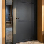Internal Made-to-Measure 3 Panel Door, Fully Finished, Industrial, Jet Black - detail view