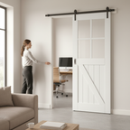 Premium Internal Barn-Style Pocket Door Set with 4 Clear Glass Panels for Modern Interiors - Image 2