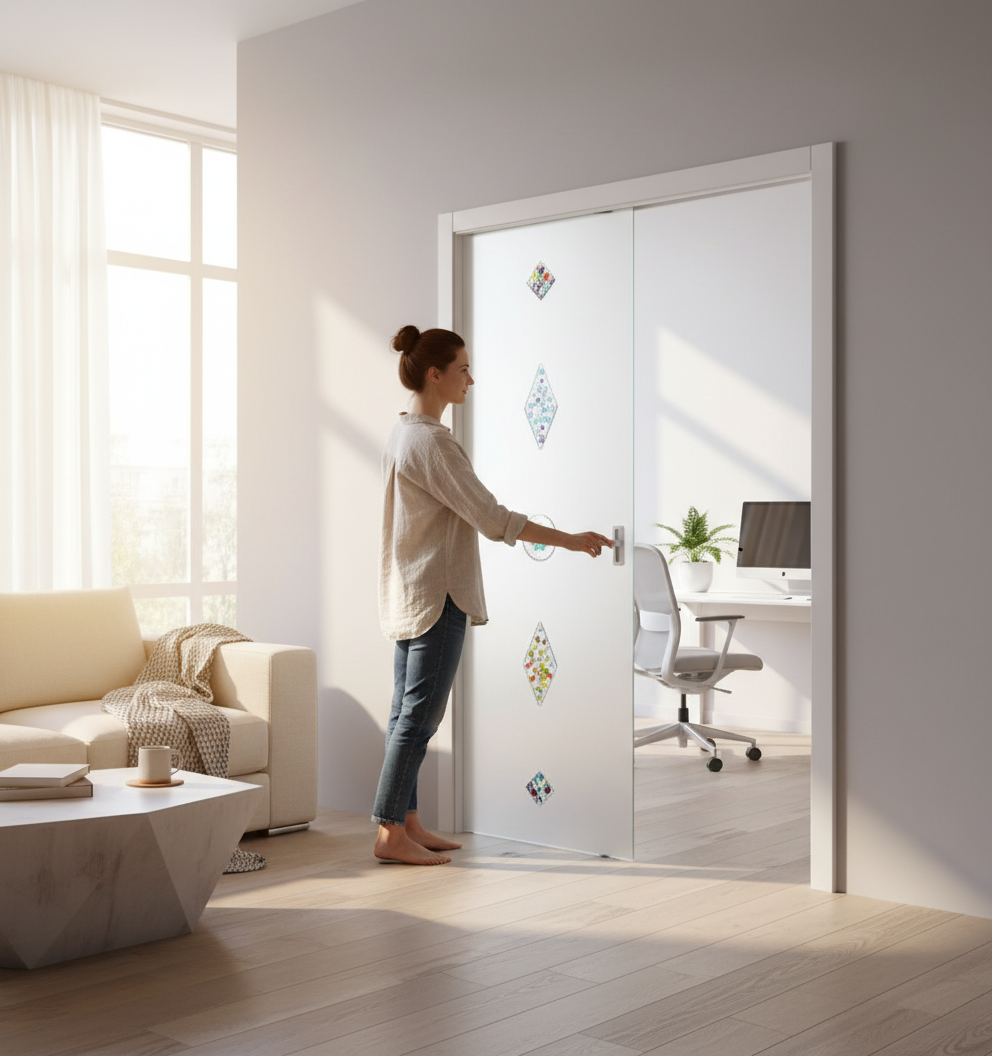 Professional Satin Glass Sliding Door System with 10mm Glass, Frame & Jambs - Custom Sizes Up to 1026mm x 2040mm