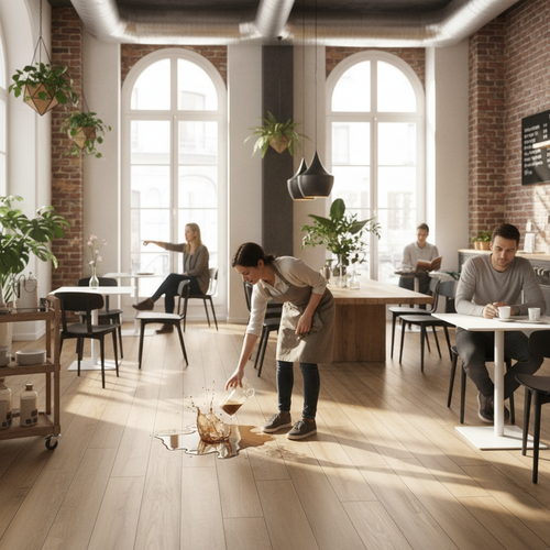 Premium 12mm Water-Resistant Laminate Flooring in Grand Oak Brown Finish for Durability and Elegance in Any Space