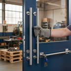 Premium Circular Autolock External Pull Handle Set - 900mm Satin Stainless Steel for Enhanced Security and Style