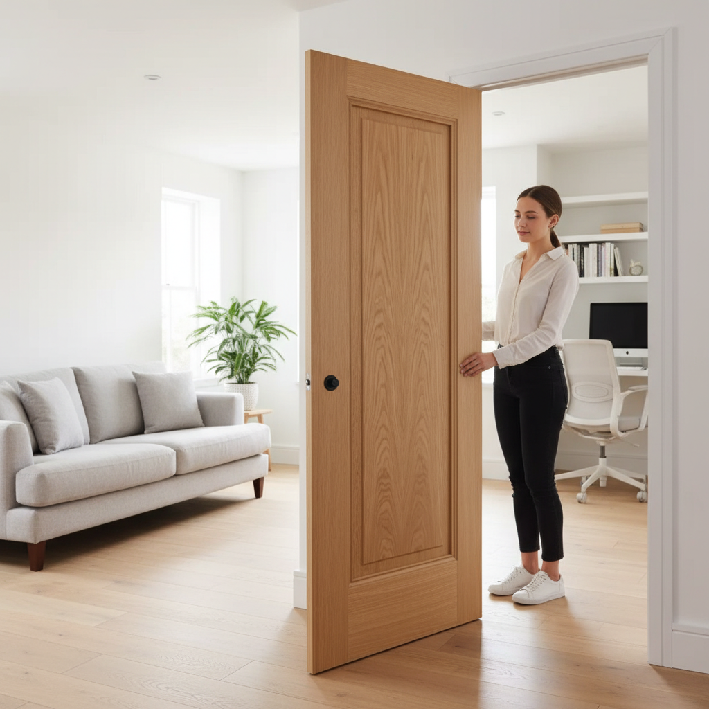 Premium 1 Panel Pocket Door Set with Galvanized Steel Frame and Adjustable Jambs for Elegant Space Transformation