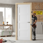 Premium Modern White Primed 4 Panel Internal Door with Minimalist Design and Fire Door Options