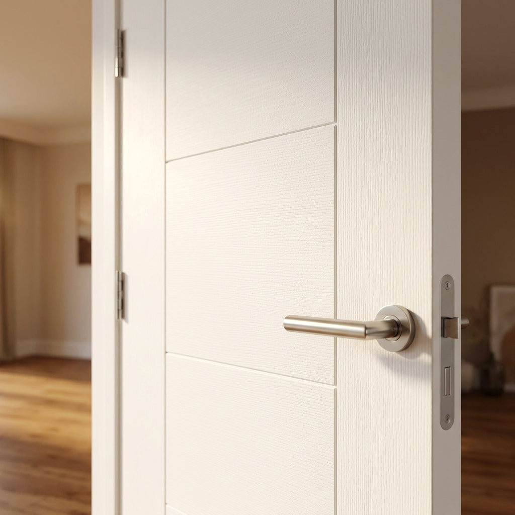 Internal White Primed Parma Door - Semi-Solid Core Finish - detail view