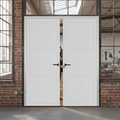 Premium Custom Made 3 Panel White Industrial Style Door Pair with Solid Core Construction and 10-Year Warranty