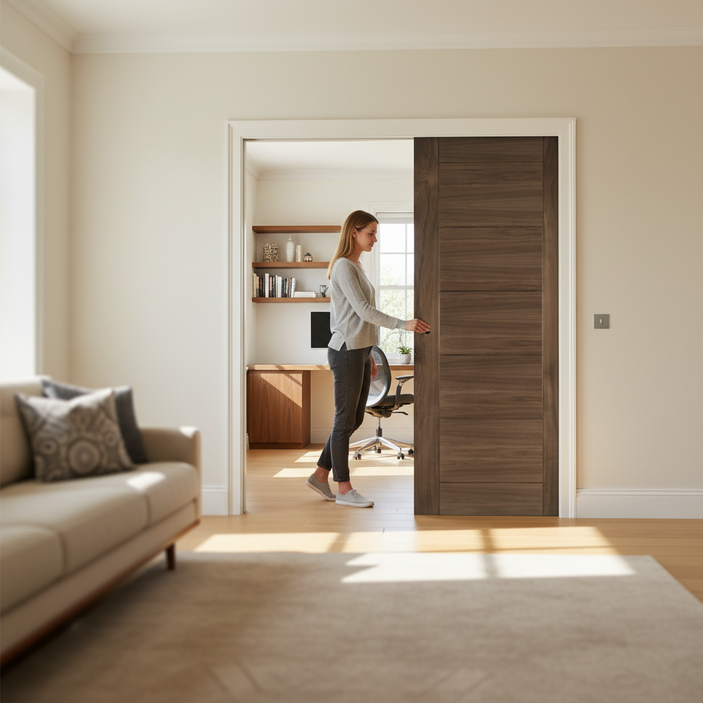 Premium Double Pocket Door Set with Galvanised Steel Frame and Adjustable Runners for Smooth Operation