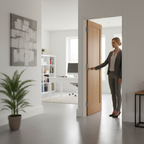 Premium Flat Panel Unfinished Internal Door with Engineered Solid Core Construction for Enhanced Stability and Performance