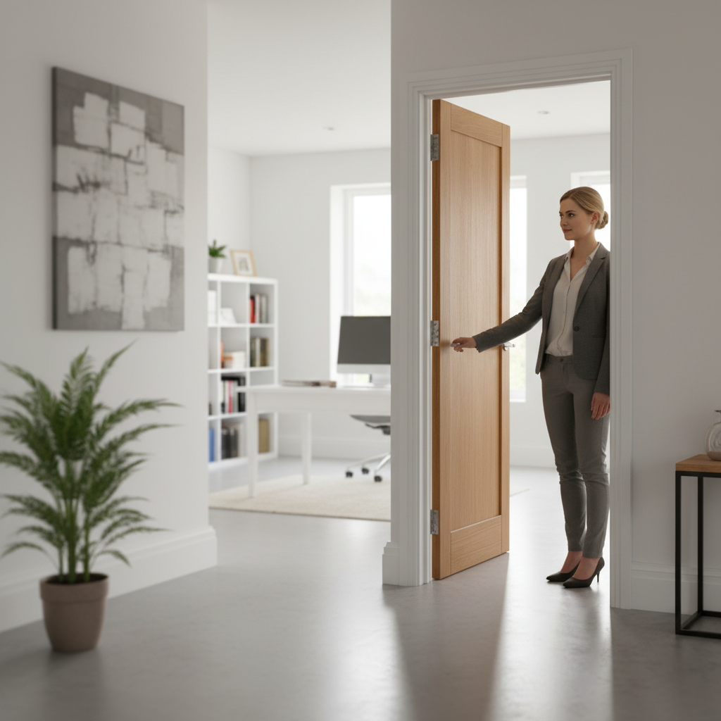 Premium Flat Panel Unfinished Internal Door with Engineered Solid Core Construction for Enhanced Stability and Performance