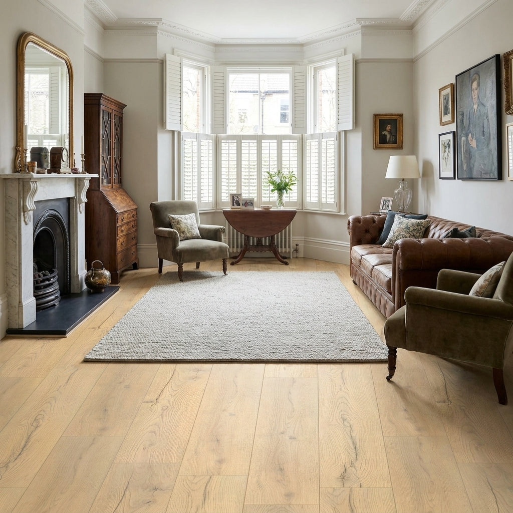 Standard Plus 7mm Oak Beige Laminate Flooring, 1380 x 193 mm