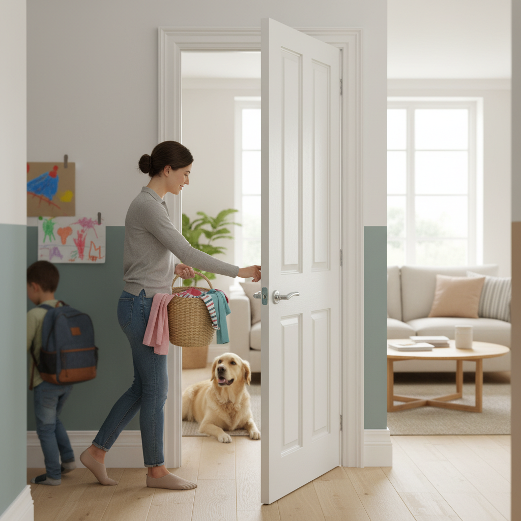 Premium White Primed FD30 Fire Door with Moulded Panel Design and FSC Certification