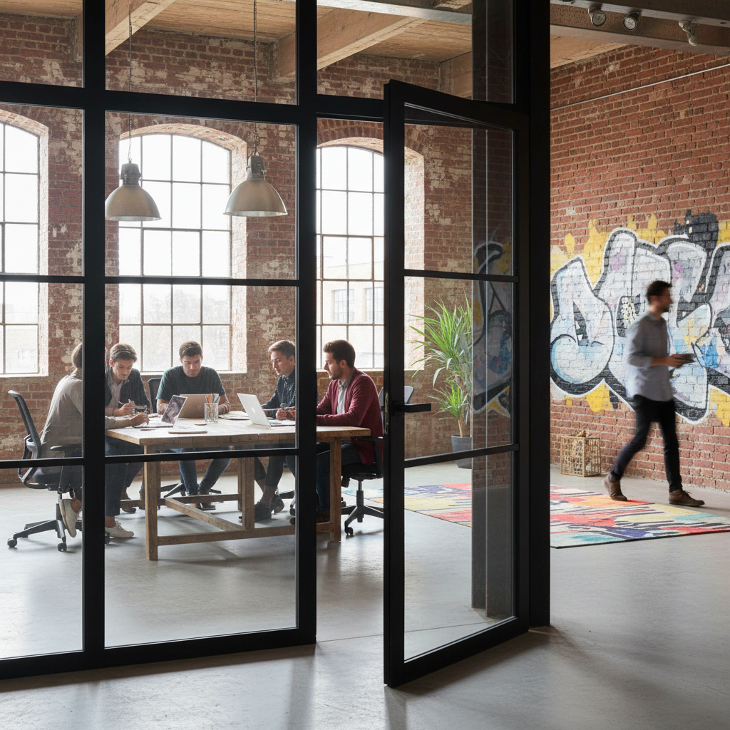 Premium Internal Fully Finished Industrial Studio Sidelight with 3 Clear Glass Panes and Protective Coating - Image 2