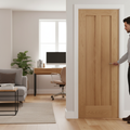 Premium Unfinished Internal Oak Door with Engineered Construction and A-Grade Veneer for Enhanced Modern Aesthetics