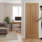 Premium Unfinished Internal Oak Door with Engineered Construction and A-Grade Veneer for Enhanced Modern Aesthetics