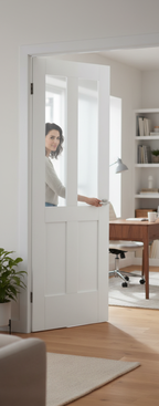 Premium Clear Glazed Internal Door - Modern White Primed Design for Versatile Interiors