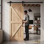 Premium Carbonised Internal Pine Z Brace Sliding Barn Door with Black Top Mount Design for Modern Interiors