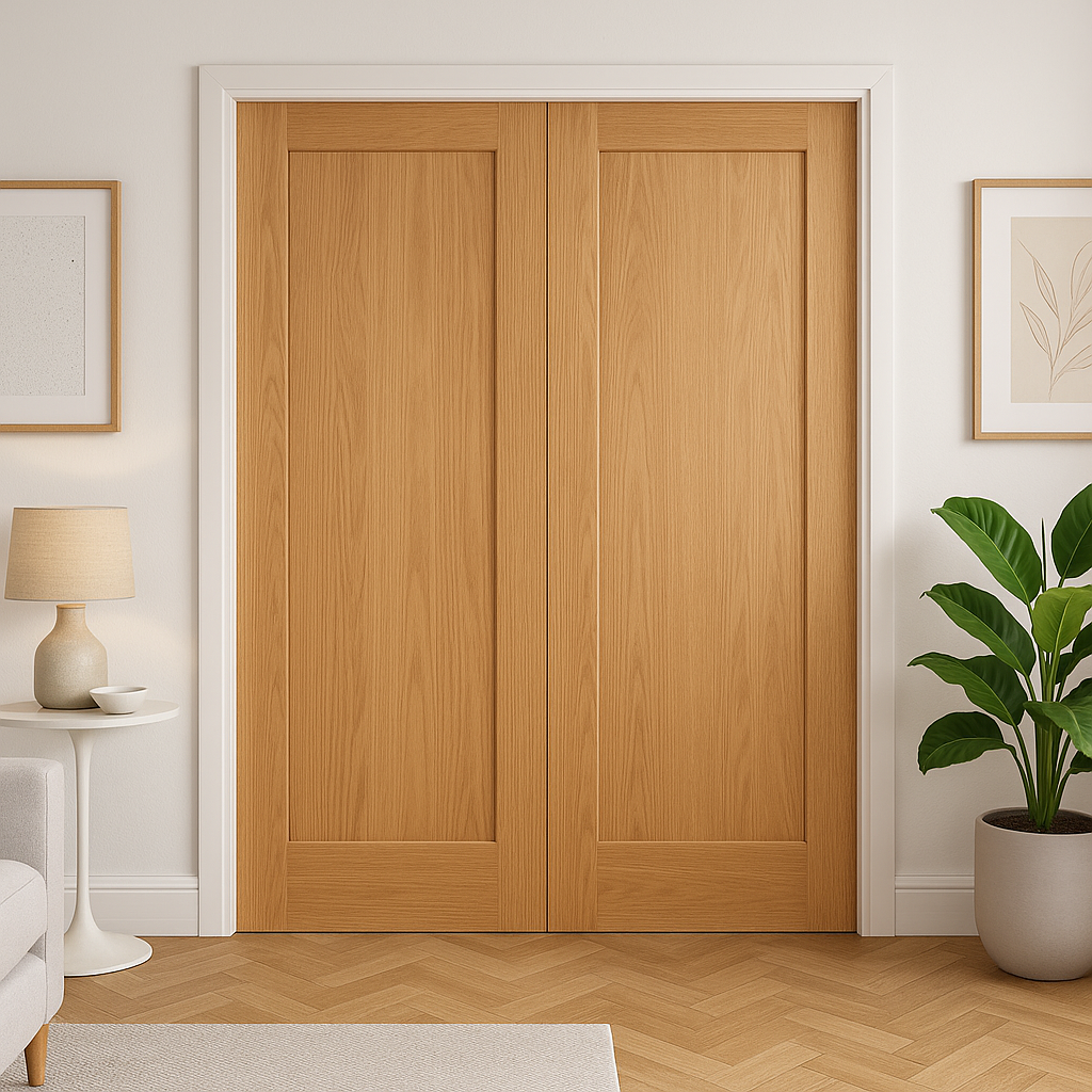 Fully Finished Oak Internal Door Pair for Stylish Interiors
