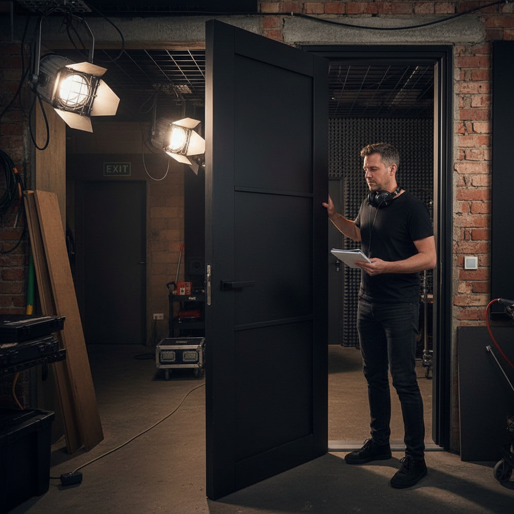 Premium Fully Finished 3 Panel Industrial Studio FD30 Fire Door with 30 Minutes Fire Protection and Matching Hardware - Image 2