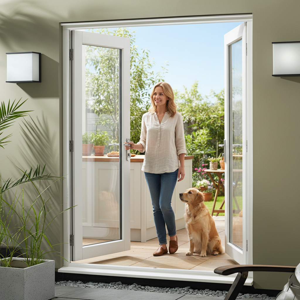 Premium 4ft Slimline External French Door Set with Double-Glazed Units, Engineered Hardwood, and Advanced Security Features