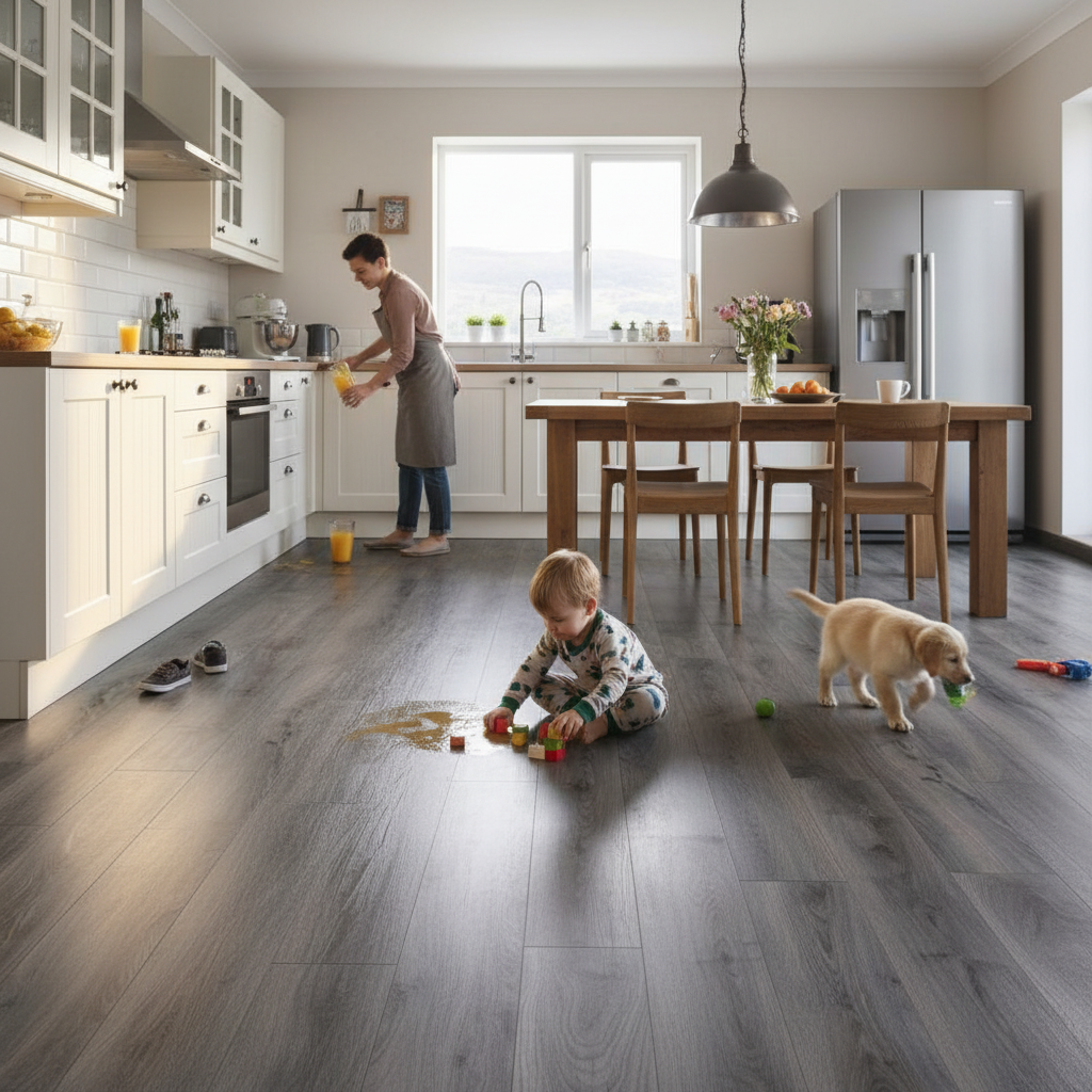 Premium 8mm Laminate Flooring with Water-Resistant Surface for High Durability in Domestic and Business Environments