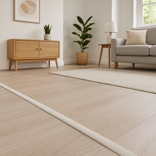 1m Laminate Adapting Door Profile in Off-White Finish
