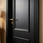 Internal 2 Panel Door Jet Black Fully Finished Mayfair Design - detail view